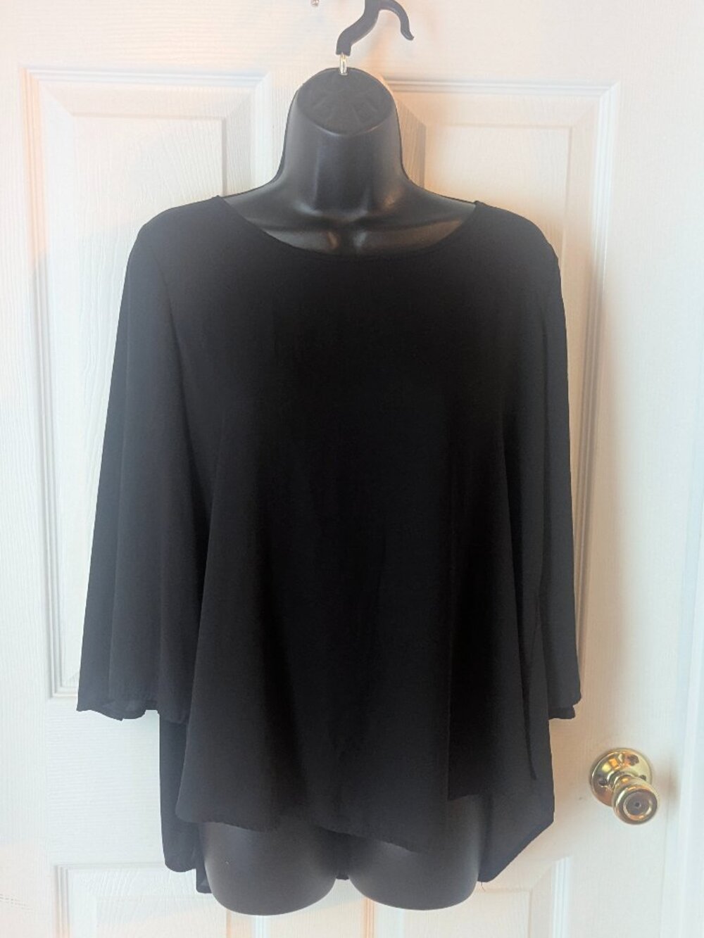 Gibson latimer semi sheer black top - s